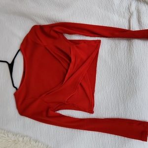 Red Top Shop Crop Top